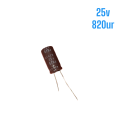 CAPACITOR ELECTROLITICO 25V 820UF 10X20MM 105° CHEMICON