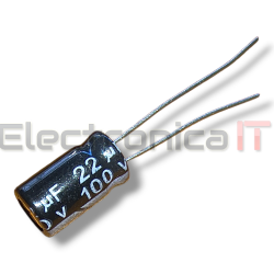 capacitor 100v 22uf electrolitico aluminio radial