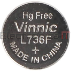 PILA BOTON LR41 L736F AG3 dióxido de manganeso y zinc ALCALINA VINNIC