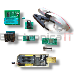 CH341A Programador + adaptador SOIC8 + clip SOP8 con cable + adaptador de 1.8V EEPROM Flash BIOS programador USB adaptador ZIF