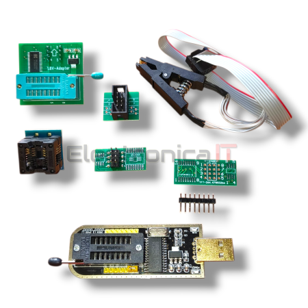 CH341A Programador + adaptador SOIC8 + clip SOP8 con cable + adaptador de 1.8V EEPROM Flash BIOS programador USB adaptador ZIF